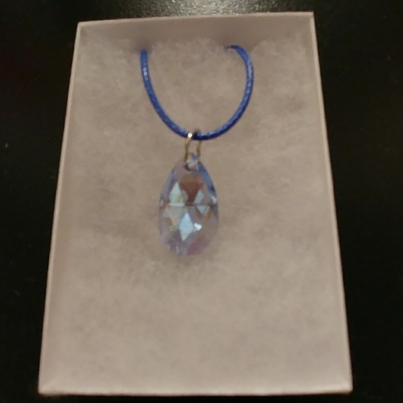 Jewelry Lightning Blue Crystal Teardrop Necklace Poshmark
